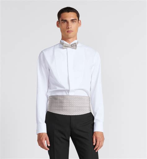 Cannage Cummerbund Gray Silk 